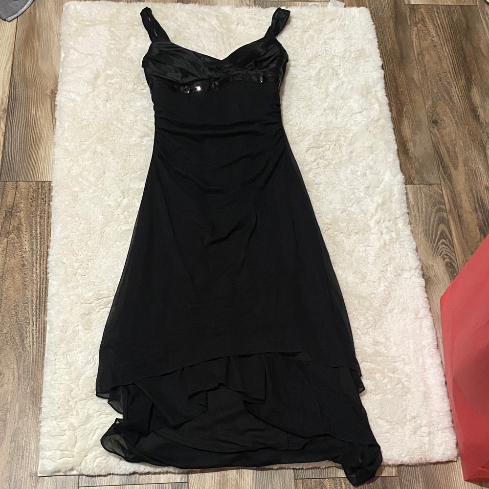 Chic Black High Low Dress